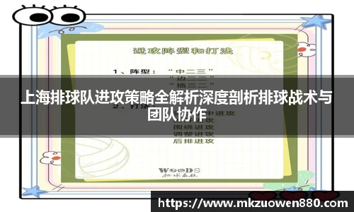 上海排球队进攻策略全解析深度剖析排球战术与团队协作